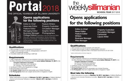 Application for Portal 2018 and The Weekly Sillimanian 2017-2018 Now Open