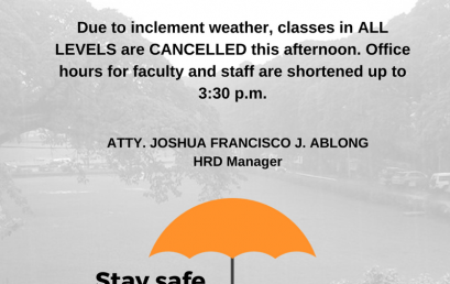 Advisory on Inclement Weather