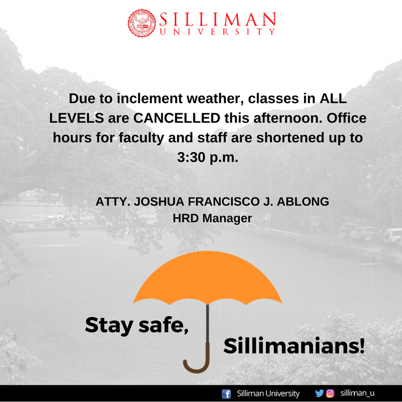 Advisory on Inclement Weather