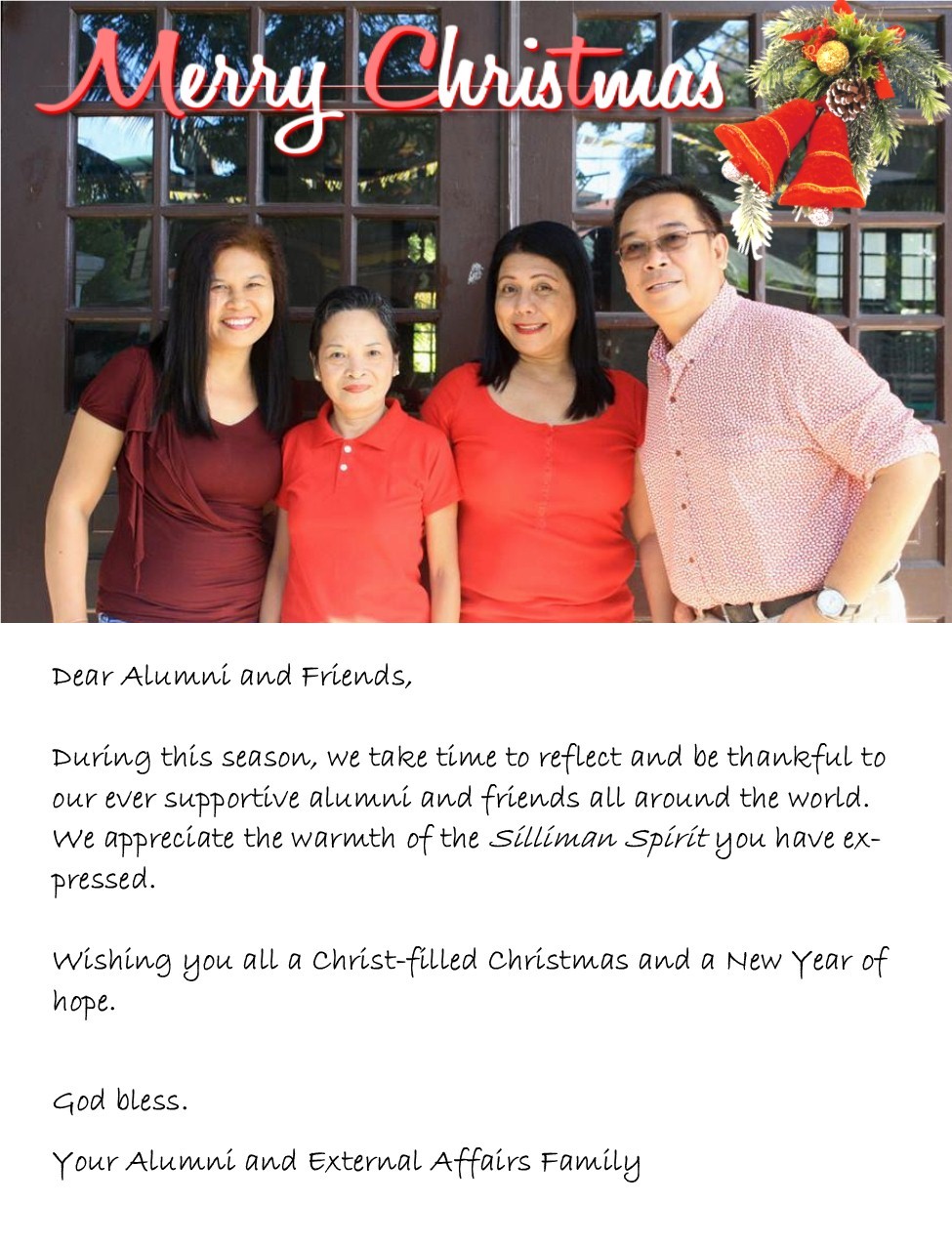 A Christmas Message from the Office of Alumni and External Affairs