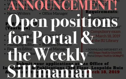Open positions for Portal and the Weekly Sillimanian