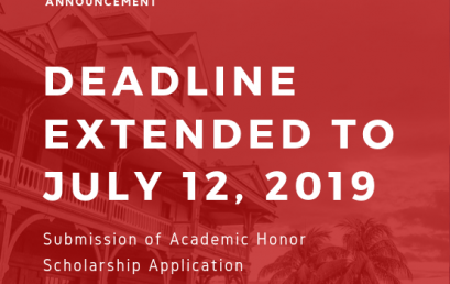 Deadline Extended for Submission of Application for Academic Scholarship