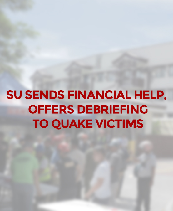 SU sends financial help, offers debriefing to quake victims