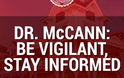 Dr. McCann: Be vigilant, stay informed 