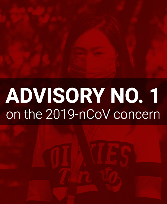 ADVISORY NO. 1 on the 2019-nCoV concern