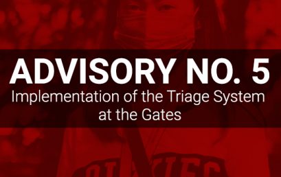 ADVISORY NO. 5: Implementation of the Triage System at the Gates