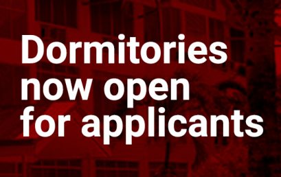Dormitories now open for applicants