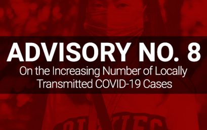 ADVISORY NO. 8: On the Increasing Number of Locally Transmitted COVID-19 Cases
