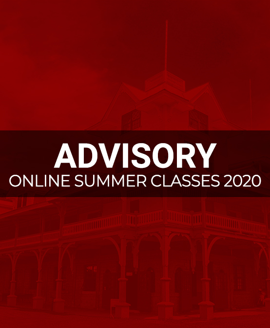 ADVISORY: ONLINE SUMMER CLASSES 2020