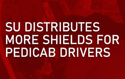 SU distributes more shields for pedicab drivers