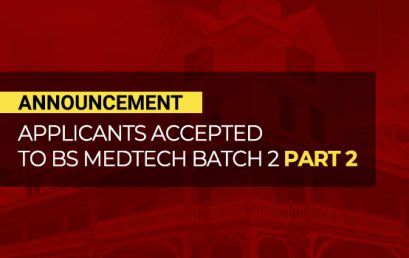 Accepted Applicants for BS MedTech Batch 2 Part 2