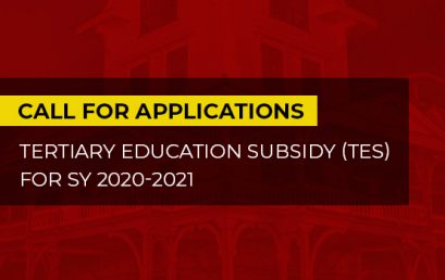 Call for Applications to CHED-Tertiary Education Subsidy (TES) for SY 2020-2021