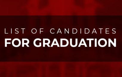 List of Candidates for Graduation for All Institutions, Schools, and Colleges