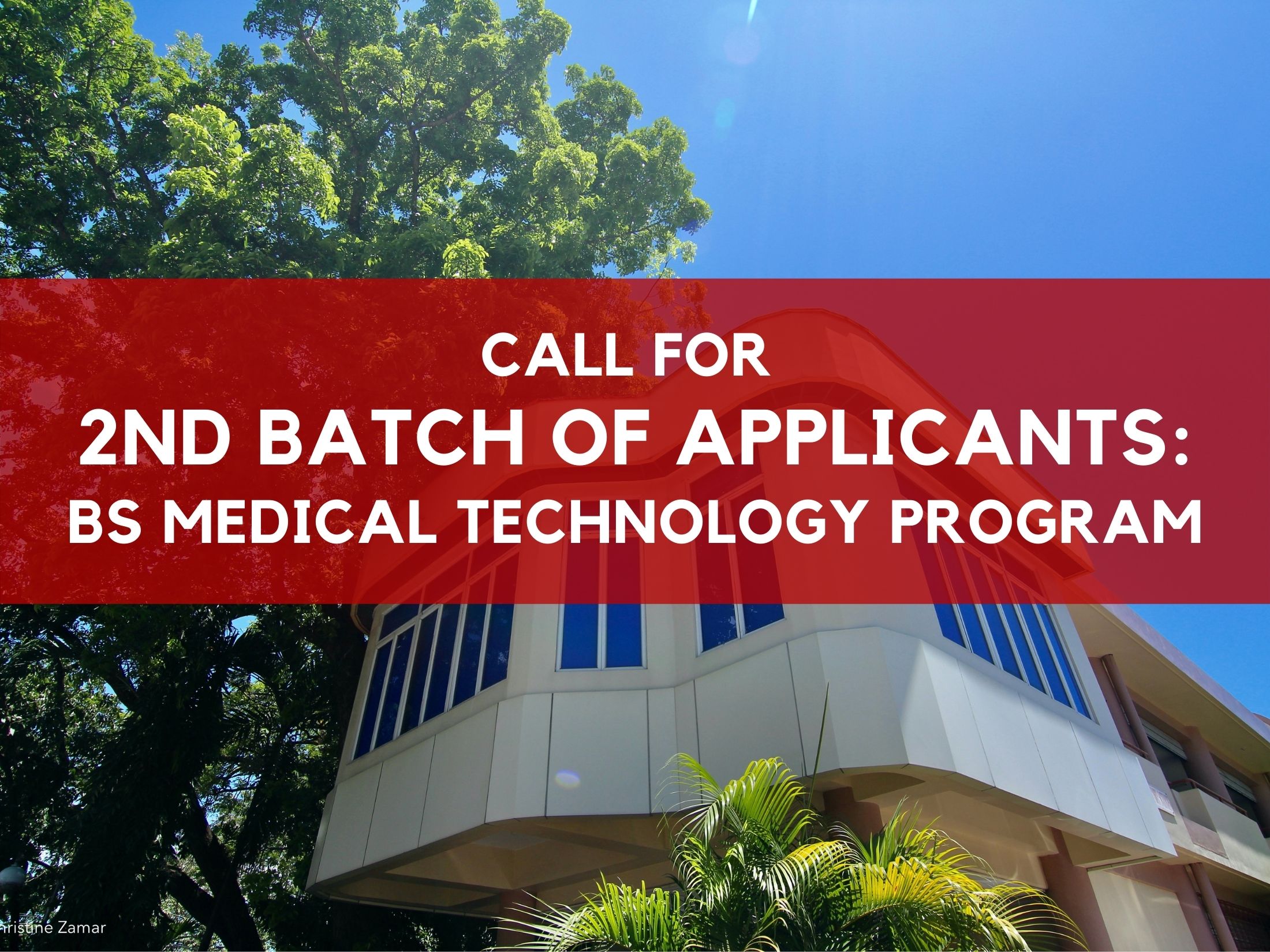 CALL FOR 2ND BATCH OF APPLICANTS: BS Medical Technology Program