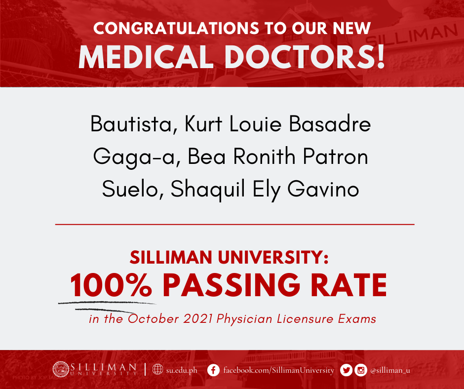 SU produces 3 medical doctors; gets 100% passing rate