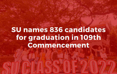 SU names 836 candidates for graduation in 109th Commencement