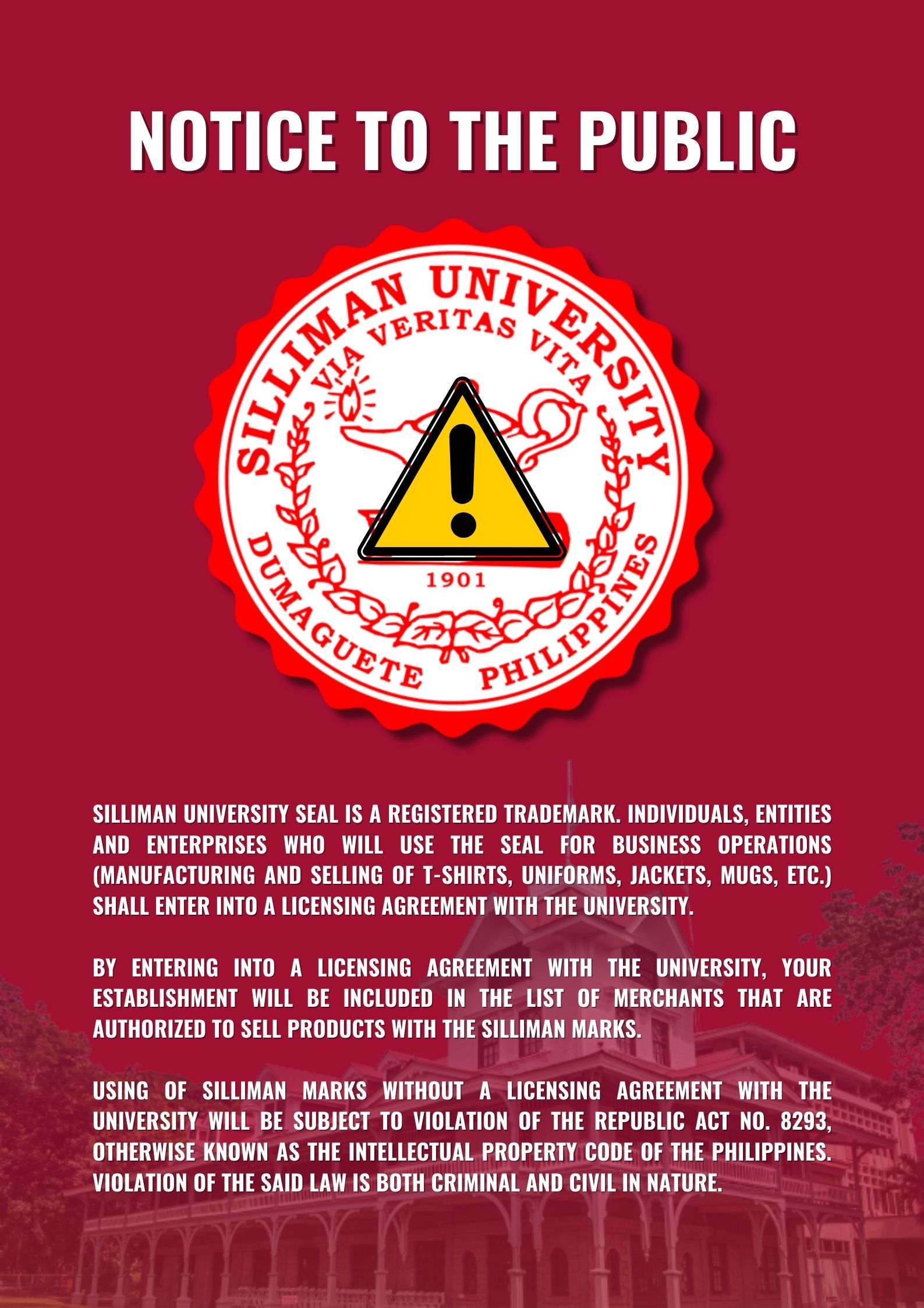 Announcement: Businesses must first get license agreement before using SU seal