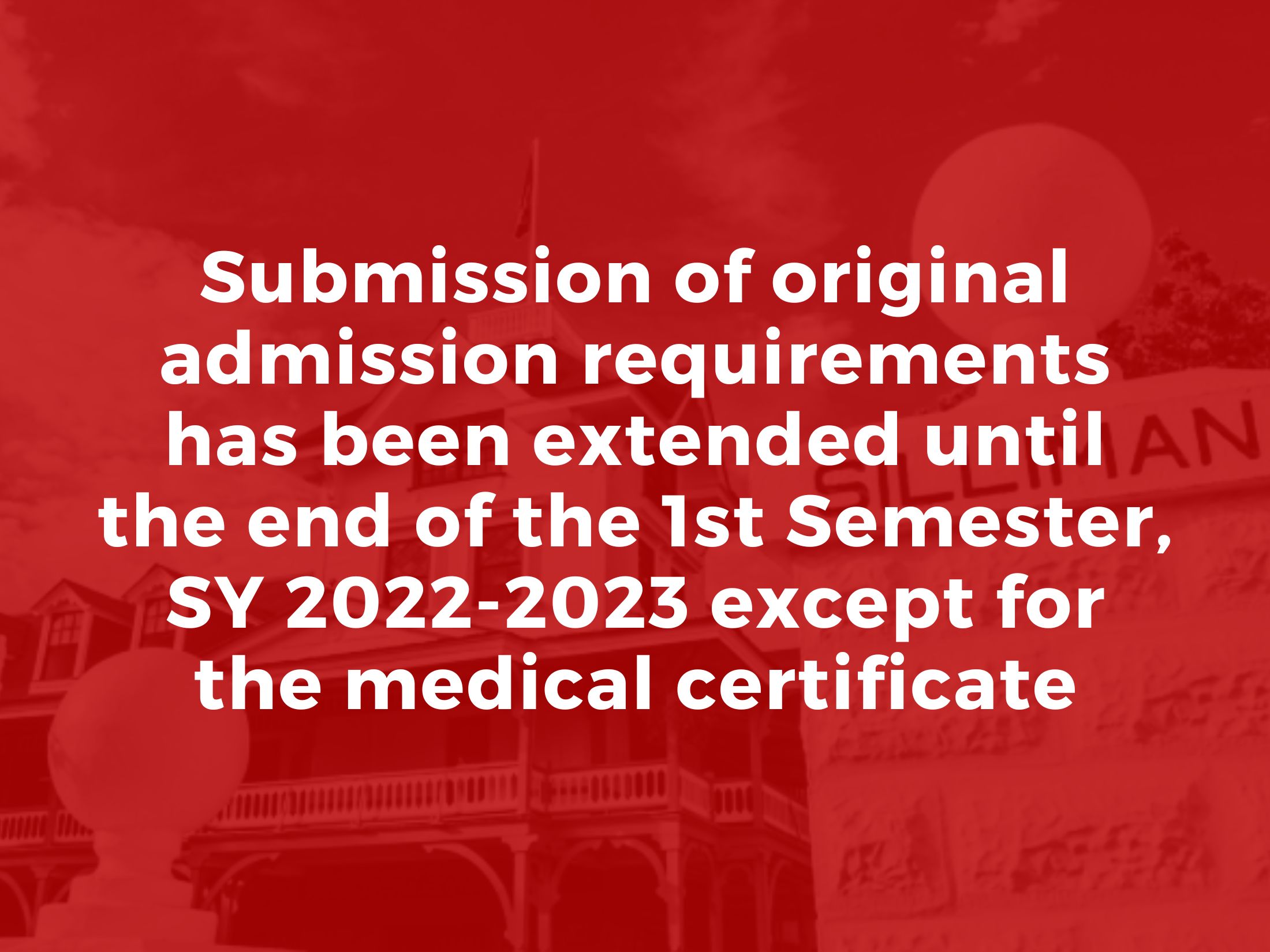 Announcement Submission Of Original Admission Requirements Has Been Extended Until The End Of 4002