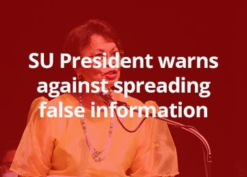SU President warns against spreading false information