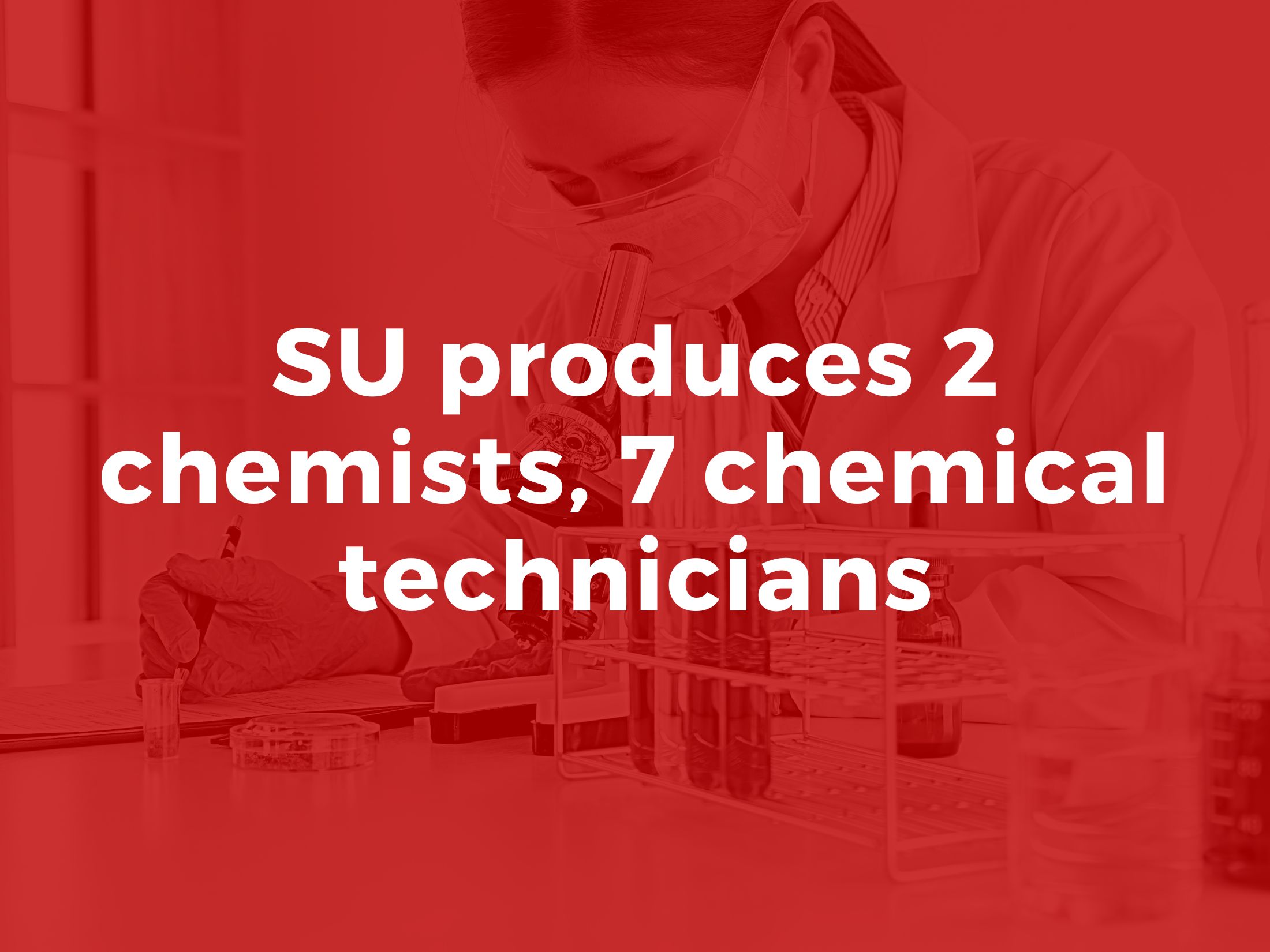 SU produces 2 chemists, 7 chemical technicians