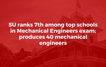 SU ranks 7th among top schools in Mechanical Engineers exam; produces 40 mechanical engineers