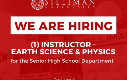 Silliman University is hiring one (1) Instructor – Earth Science & Physics, for Senior High School (full-time position)