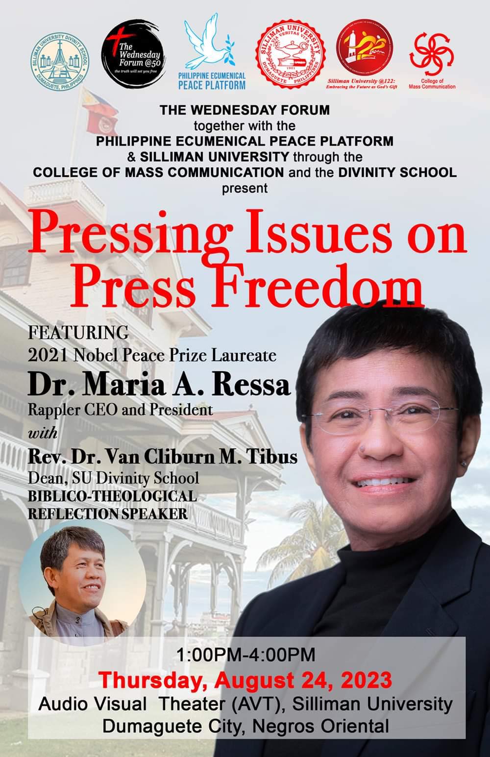 Nobel Laureate Maria Ressa to speak at forum in Silliman