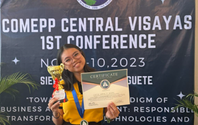 Business student declared champion in regional impromptu business speech competition