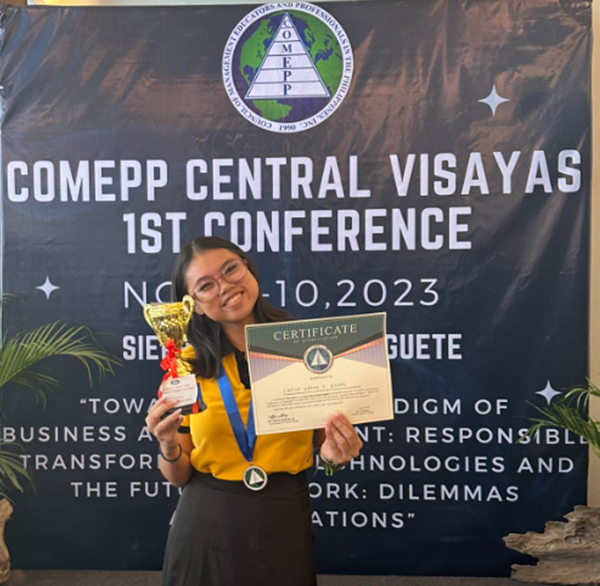 Business student declared champion in regional impromptu business speech competition