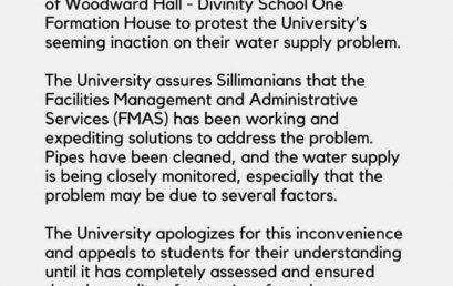 A statement on the Woodward Hall dormers’ water supply problem