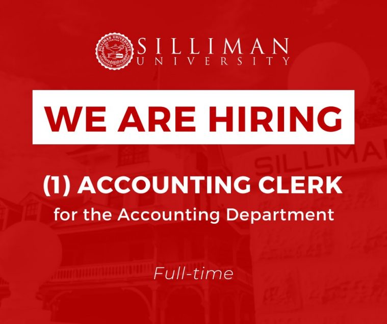 The Accounting Department is hiring one (1) full-time Accounting Clerk