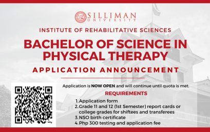 The Silliman University (SU) Institute of Rehabilitative Sciences (IRS) is NOW ACCEPTING applicants for the First Semester, SY 2024-2025