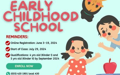 The Silliman University (SU) Early Childhood School announces the beginning of its ONLINE REGISTRATION/ENROLLMENT on JUNE 3 to JULY 19, 2024
