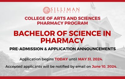 College of Arts and Sciences (CAS) – Pharmacy Program is NOW ACCEPTING APPLICATIONS for Bachelor of Science in Pharmacy
