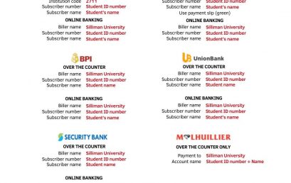 The Silliman University (SU) Treasurer’s Office is pleased to announce a more convenient way of paying your SU bills