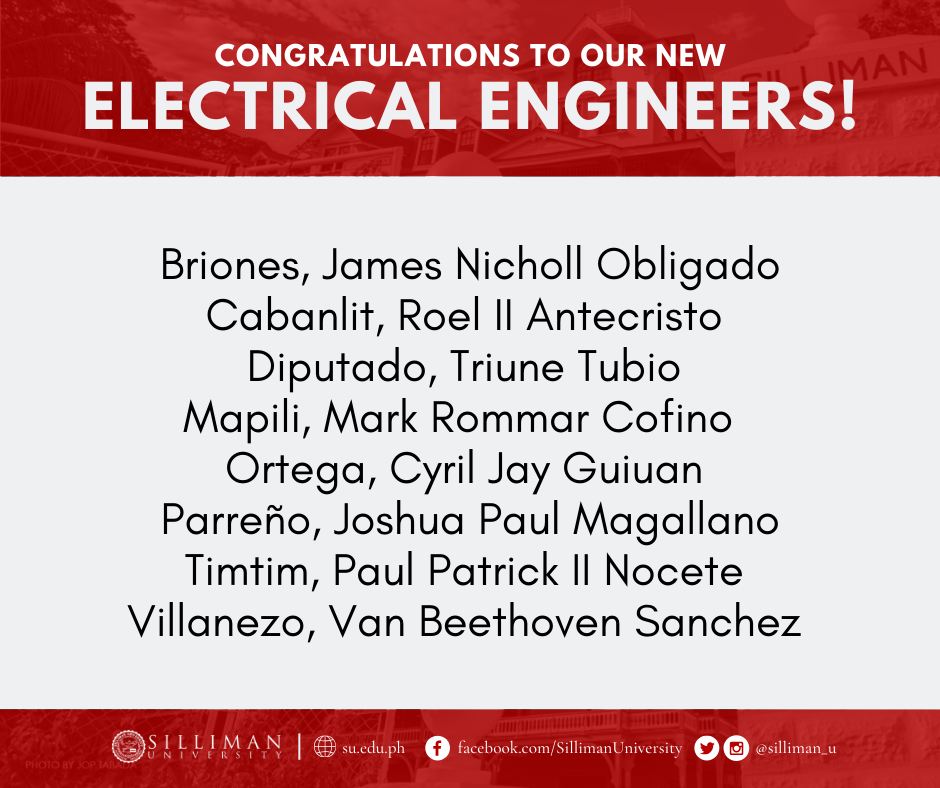 The College of Engineering and Design produced eight (8 ) newly licensed electrical engineers in the April 2024 Electrical Engineers Licensure Examination Results