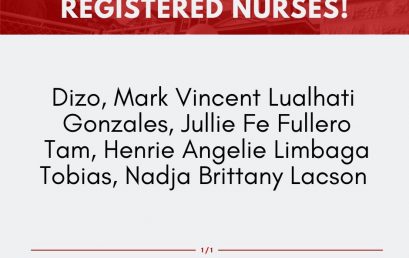 Silliman University College of Nursing (SUCN) produced four (4) new registered nurses