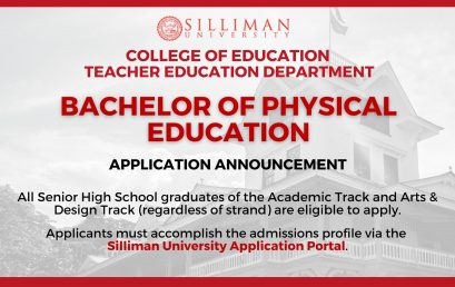 College of Education – Teacher Education Department is now accepting Bachelor of Physical Education for SY 2024-2025