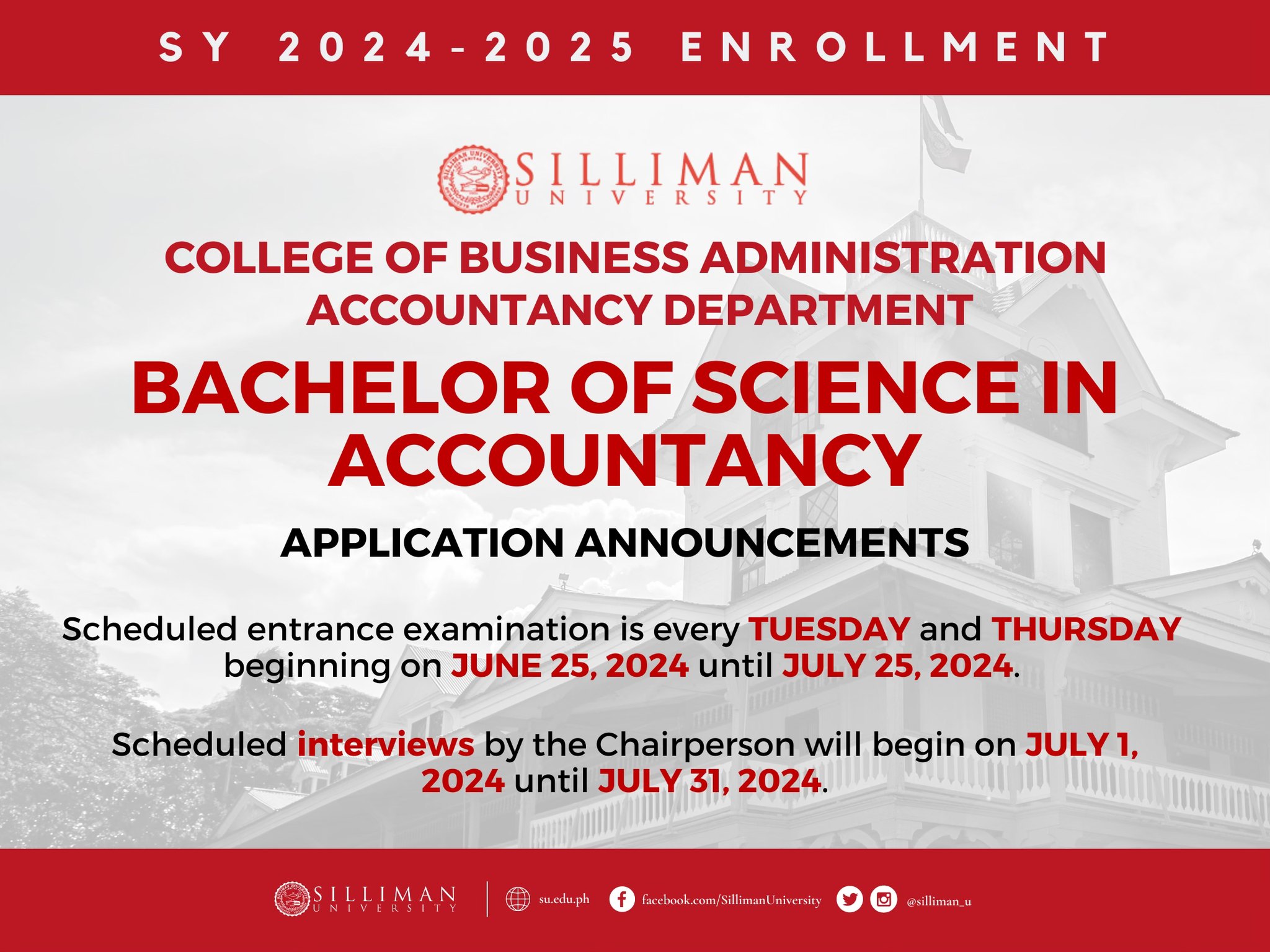 College of Business Administration – Accountancy Department is calling all interested first-year applicants to APPLY