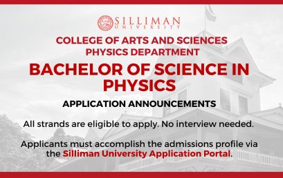 College of Arts and Sciences – Physics Department is calling all interested first-year applicants to APPLY