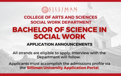 College of Arts and Sciences – Social Work Department is now accepting Bachelor of Science in Social Work applications for SY 2024-2025
