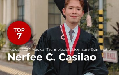 Nerfee C. Casilao placed 7th in the August 2024 Medical Technologists Licensure Examination