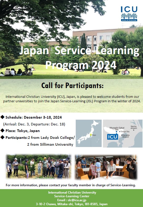 Calling for Applicants to the Japan Service-Learning (JSL) Program 2024!