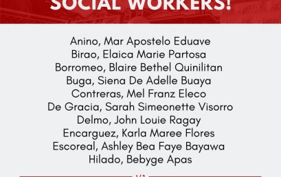 Social Work Department produced 20 newly Registered Social Workers during the September 2024 Social Workers Licensure Examination (SWLE)