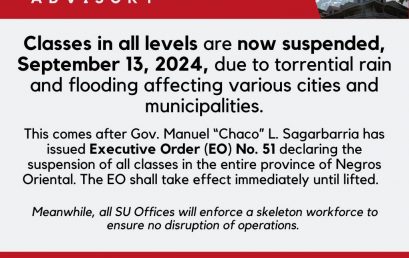 Classes in all levels are now suspended, September 13, 2024