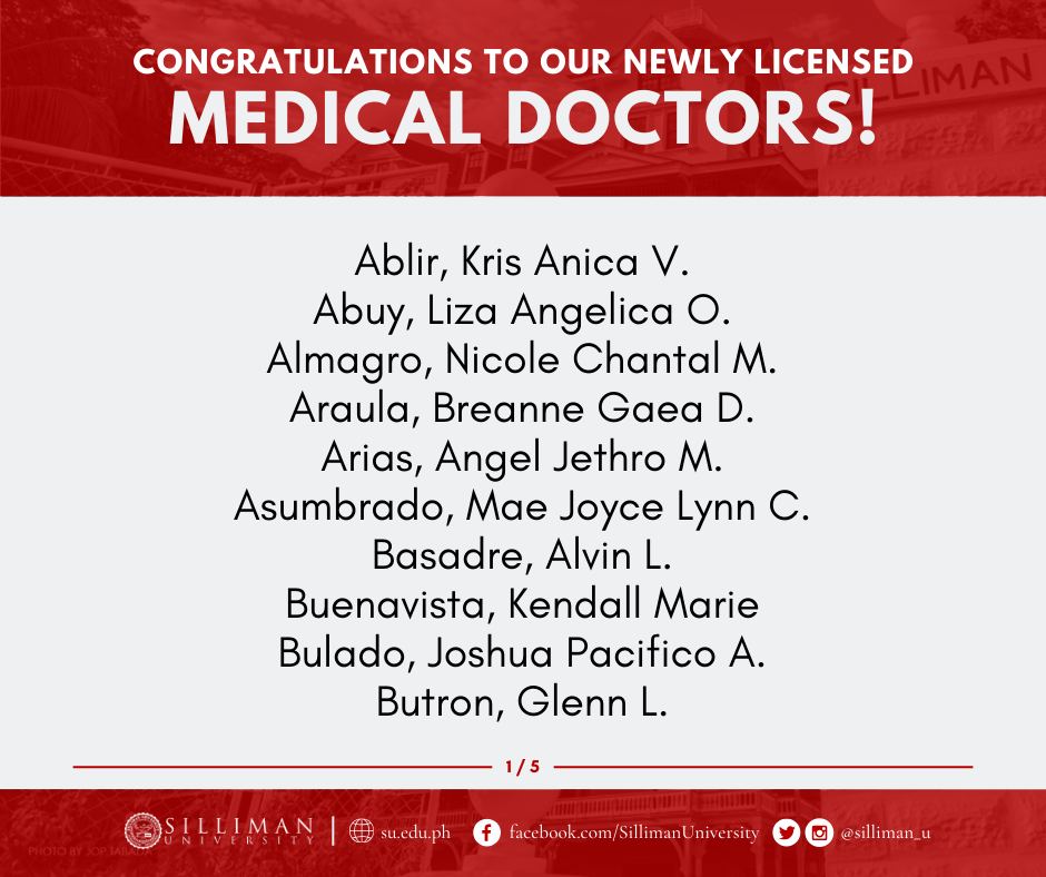 The Silliman University (SU) Medical School produced 50 newly licensed medical doctors