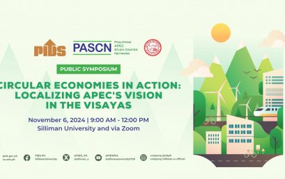 The Philippine APEC Study Center Network (PASCN) of the Philippine Institute for Development Studies (PIDS), in collaboration with Silliman University, will host a hybrid symposium titled “Circular Economies in Action: Localizing APEC’s Vision in the Visayas”