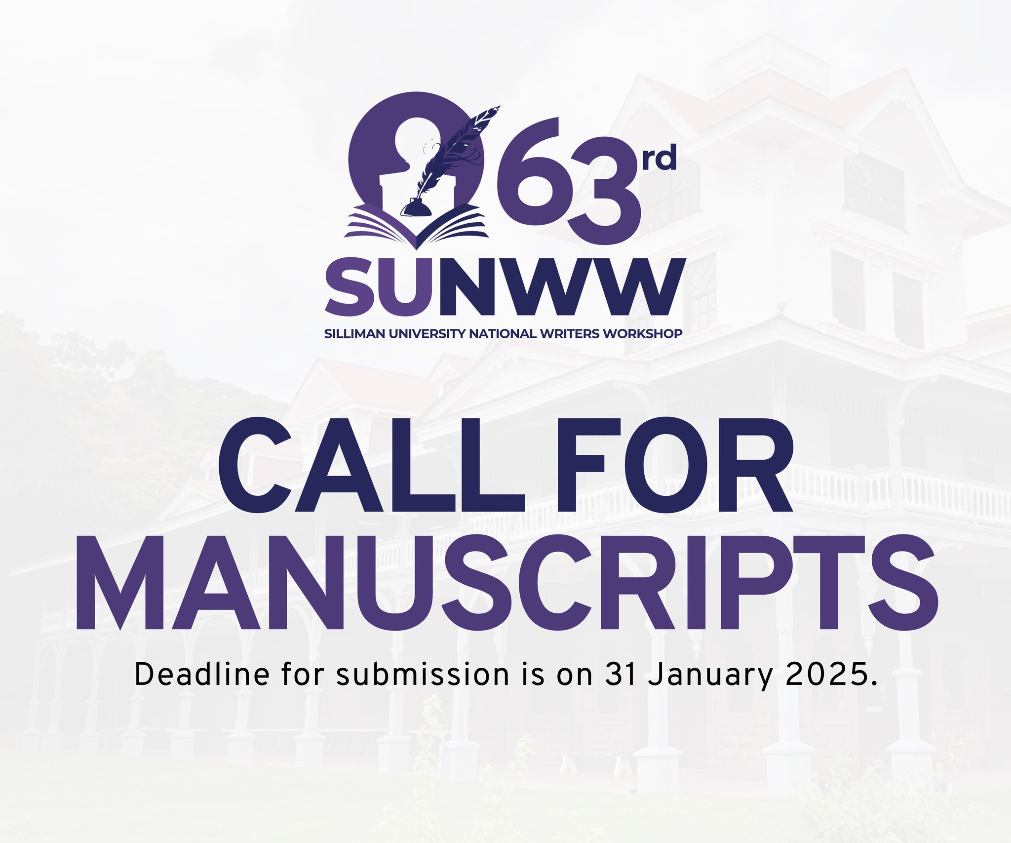 The Silliman University National Writers Workshop is now accepting entries for the 63rd season of the workshop!