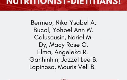 The Silliman University (SU) College of Education – Nutrition and Dietetics Department produced fourteen (14) newly registered nutritionist-dietitians