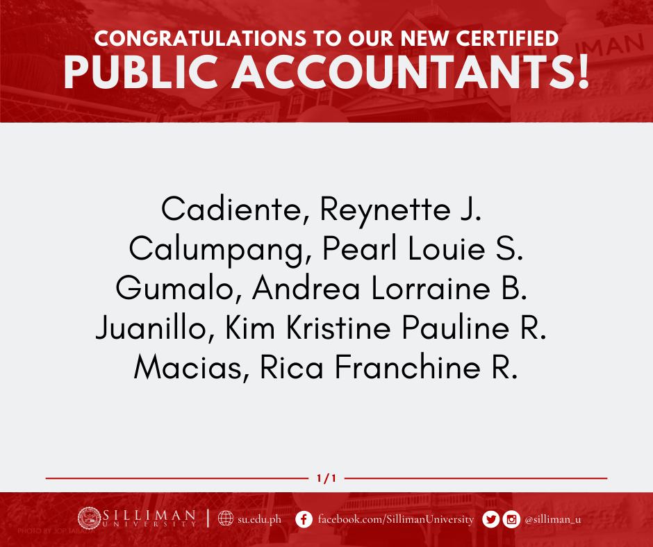 College of Business Administration (CBA) produced five (5) new certified public accountants